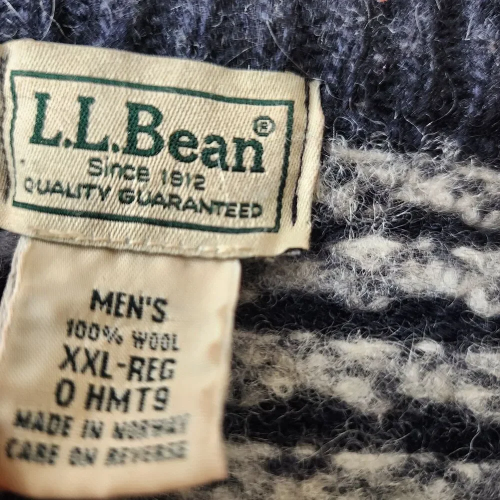 Vintage LL Bean Birdseye Sweater Mens XXL Norwegian Wool (Fits L-XL) Read